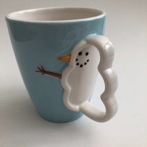 Starbucks 2003 Barista 3D Snowman Blue Coffee Mug